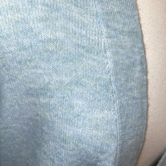 Lucky Brand Women's Cardigan S/P Light Blue Open Front Pockets Mid Length - Picture 5 of 7